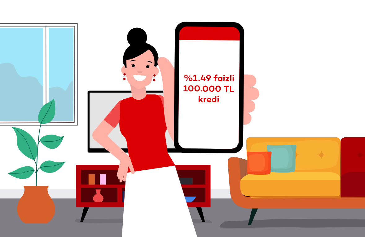 100.000 TL’ye varan 12 ay vadeli %1,49 faizli kredi